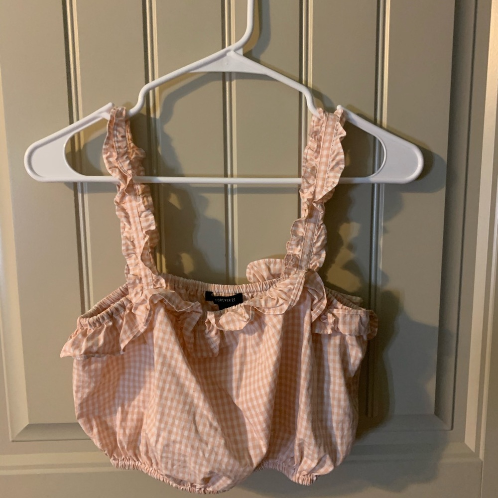 Pink and white cute tank top